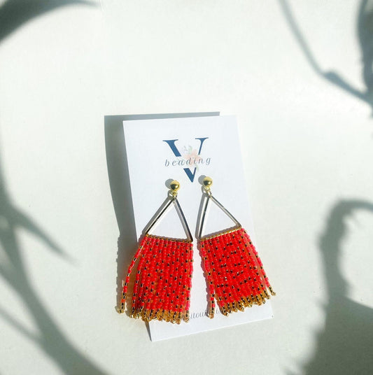 beaded fringe earrings